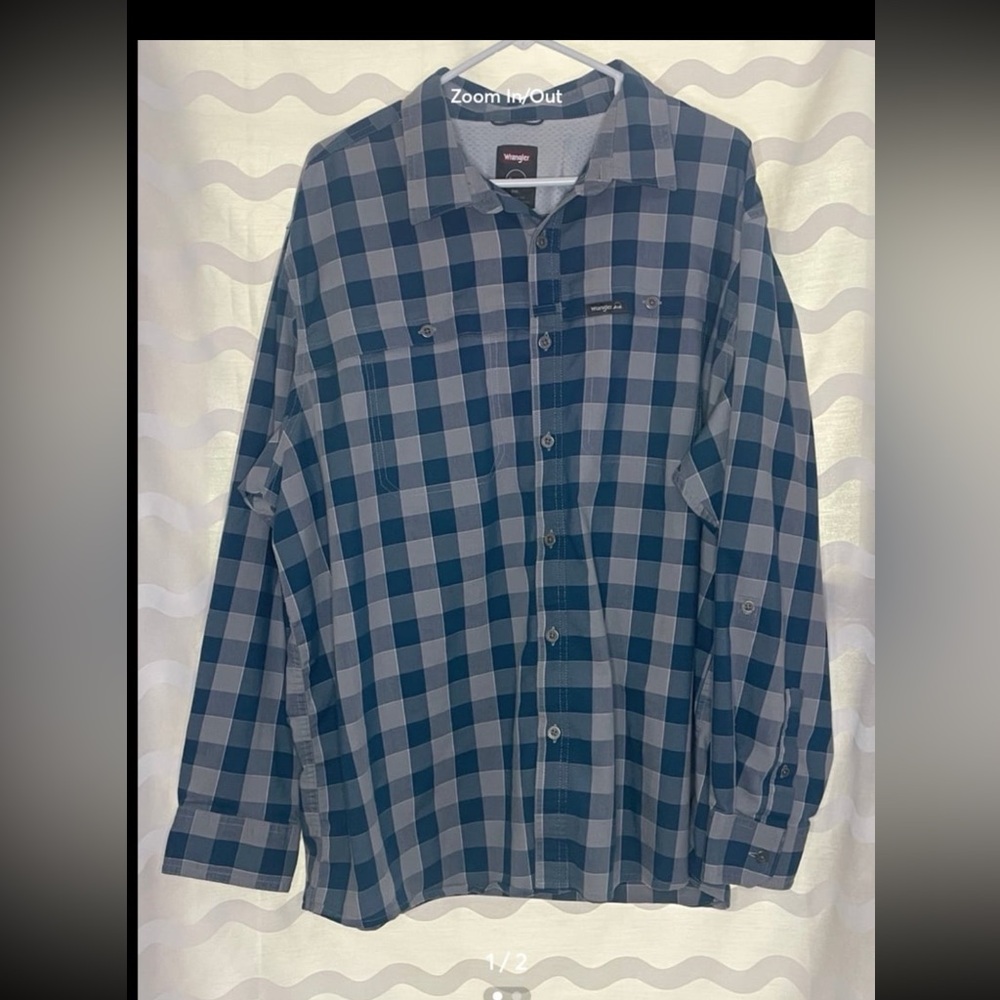 MEN'S  WRANGLER OUTDOOR UTILITY PLAID SHIRT SIZE 2XL EUC